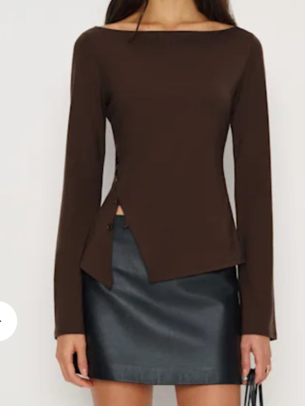 Reformation Nicola Knit Top Brown - Size M